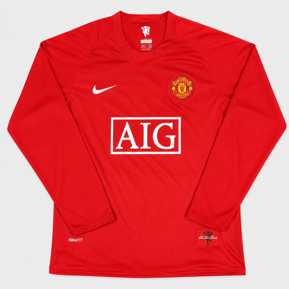 Camisa Manchester United I 2007/2008 Manga Longa - RONALDO 7