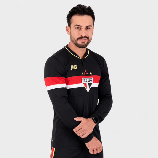 Camisa São Paulo III Manga Longa Comemorativa 25/26 - Preta