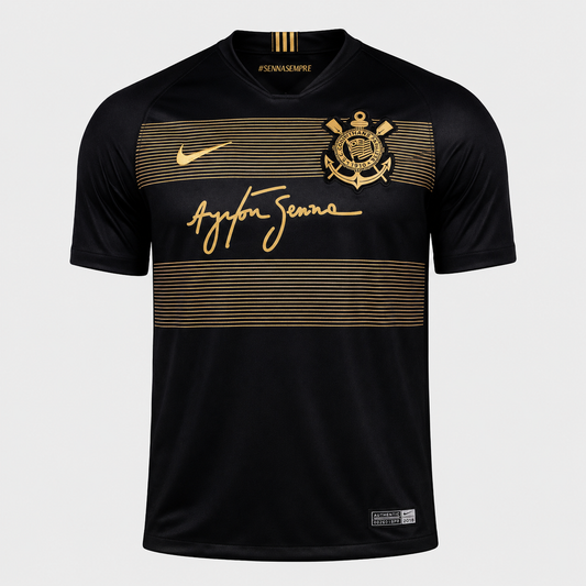 Camisa Corinthians Ayrton Senna 18/19 Retrô - Preta