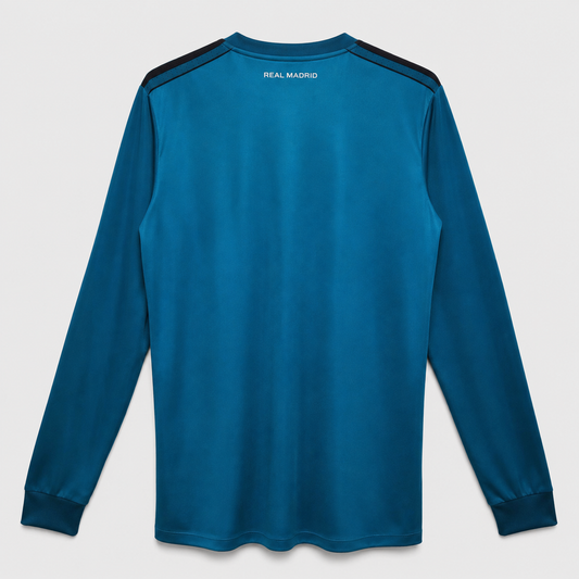 Camisa Real Madrid III 2017/2018 Manga Longa - Retrô - Azul
