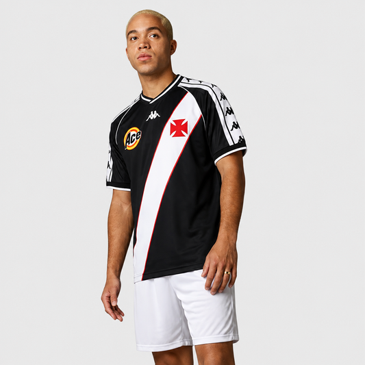 Camisa Vasco I 2000 Retrô - Preta e Branca