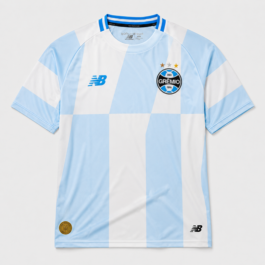 Camisa Grêmio II 26/27 - Azul e Branco + Patrocínios