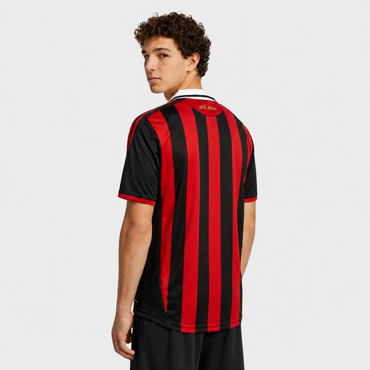 Camisa Milan I 2009/2010 Torcedor - Vermelha e Preto - Retrô