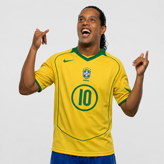 Camisa Seleção Brasileira I 2004 Reedição Total 90 - RONALDINHO 10