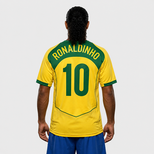Camisa Seleção Brasileira I 2004 Reedição Total 90 - RONALDINHO 10