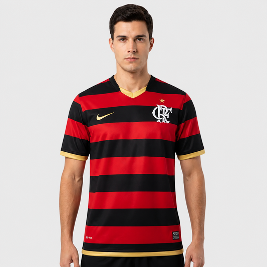 Camisa Flamengo I 2008/2009 Retrô - Vermelha e Preta