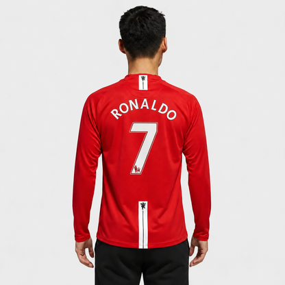 Camisa Manchester United I 2007/2008 Manga Longa - RONALDO 7