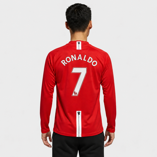 Camisa Manchester United I 2007/2008 Manga Longa - RONALDO 7