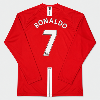 Camisa Manchester United I 2007/2008 Manga Longa - RONALDO 7