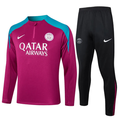 Conjunto Agasalho Treino PSG 24/25 - Rosa Escuro