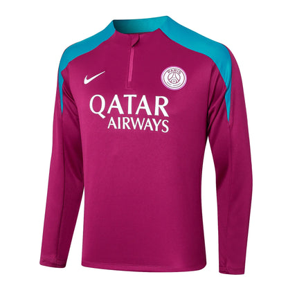 Conjunto Agasalho Treino PSG 24/25 - Rosa Escuro