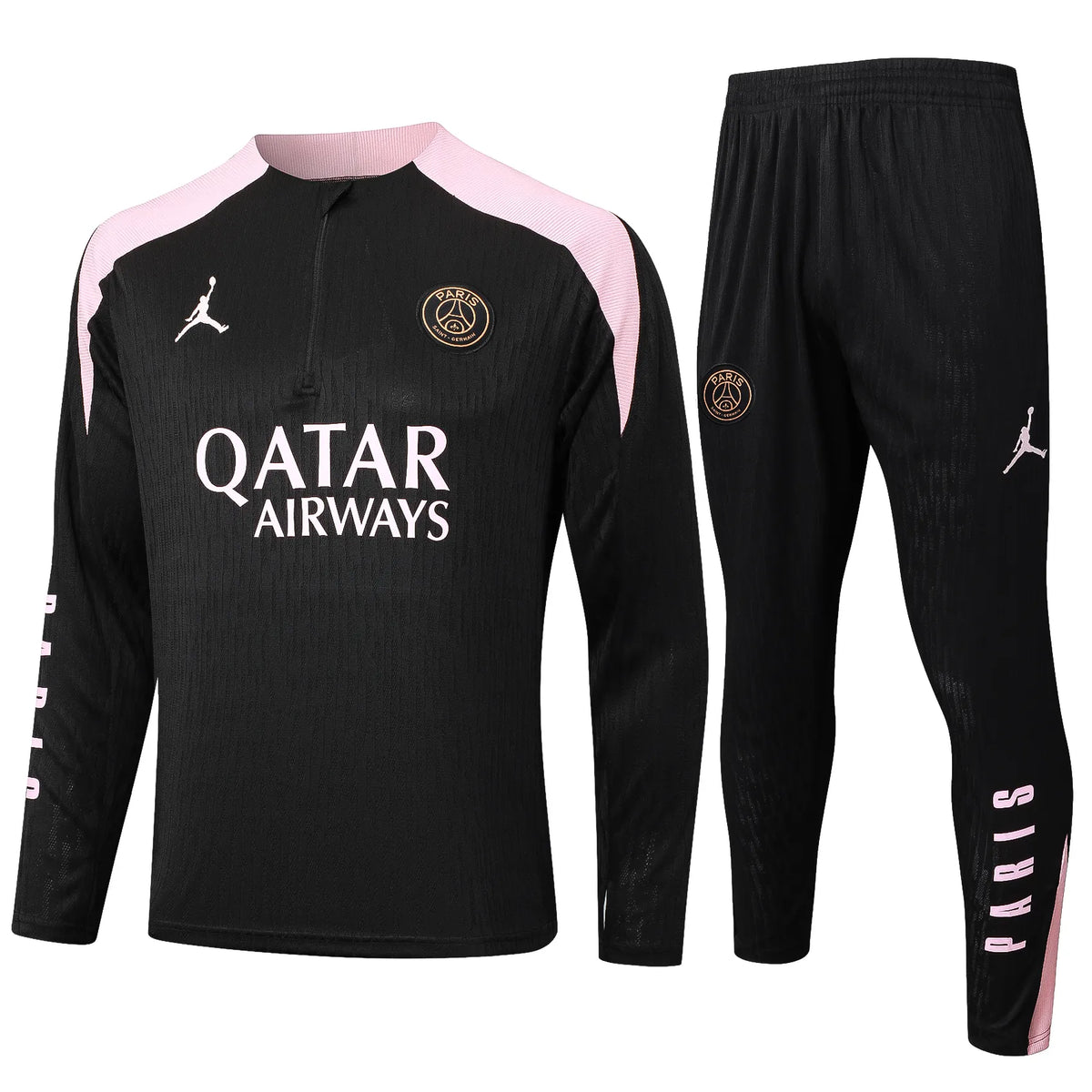 Conjunto Agasalho Treino PSG 24/25 - Preto e Rosa