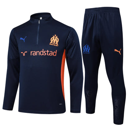 Conjunto Agasalho Treino Olympique de Marseille 24/25 - Azul Escuro