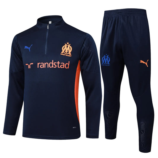 Conjunto Agasalho Treino Olympique de Marseille 24/25 - Azul Escuro