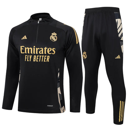 Conjunto Agasalho Treino Real Madrid 24/25 - Preto