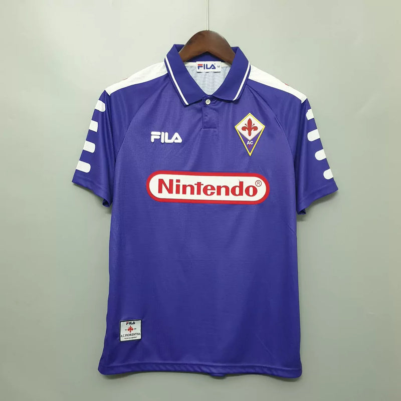Camisa Fiorentina I 1998/1999  Nintendo - Roxa - Retrô