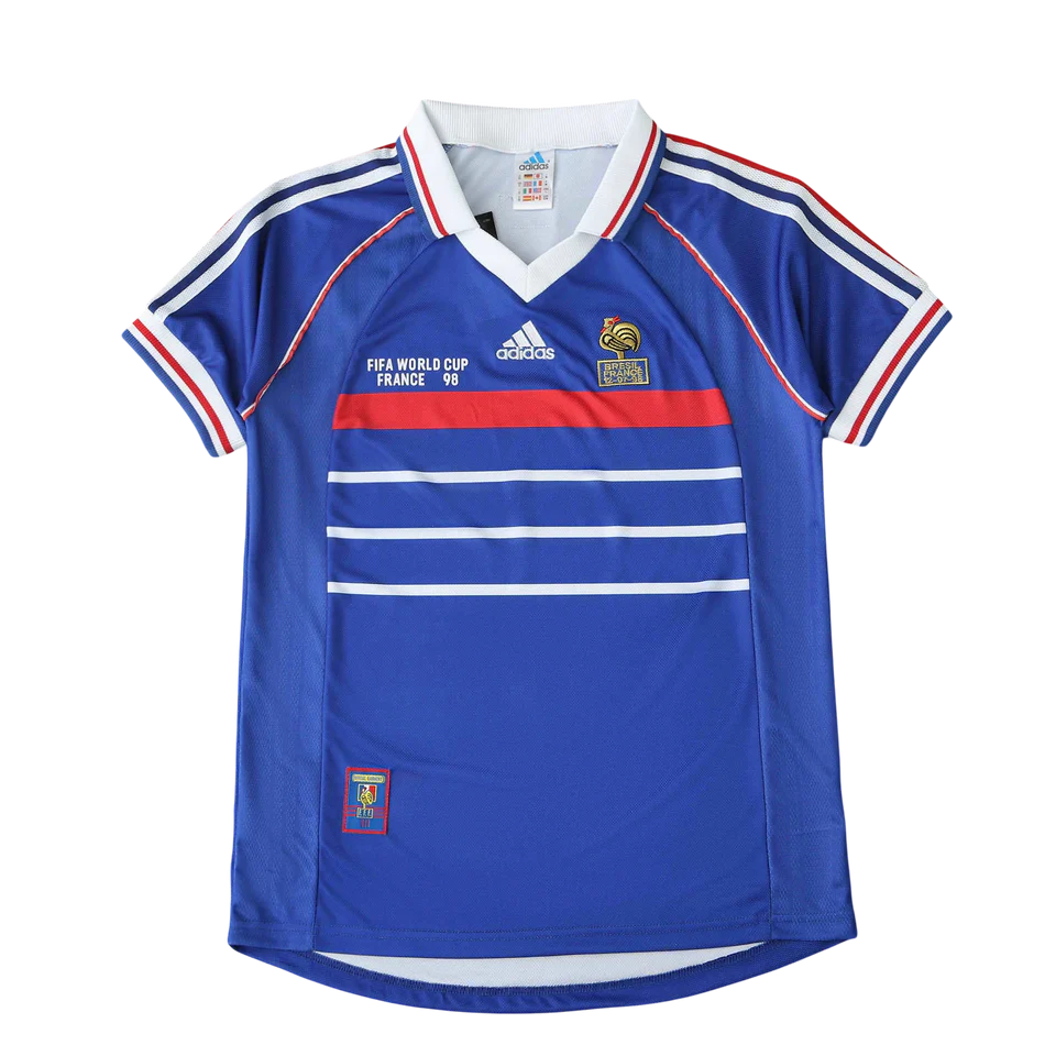 Camisa França I 1998 Adidas - Azul - Retrô