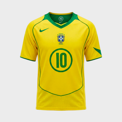 Camisa Seleção Brasileira I 2004 Reedição Total 90 - RONALDINHO 10
