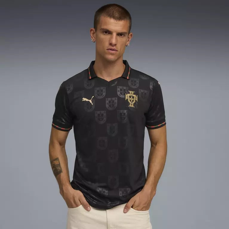 Camisa Portugal Especial Eusébio 25/26 - Torcedor Puma Masculina - Preta