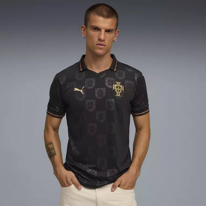 Camisa Portugal Especial Eusébio 25/26 - Torcedor Puma Masculina - Preta
