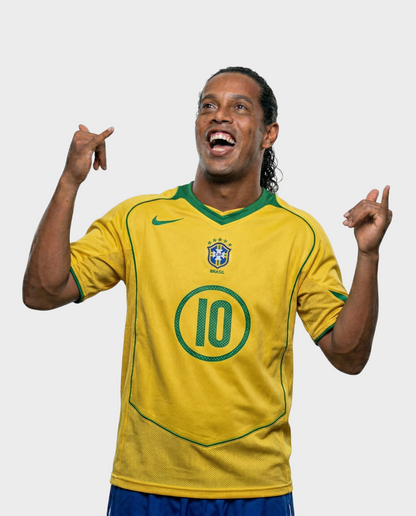 Camisa Seleção Brasileira I 2004 Reedição Total 90 - RONALDINHO 10