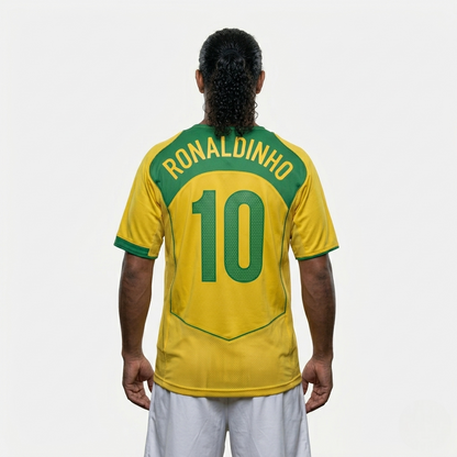 Camisa Seleção Brasileira I 2004 Reedição Total 90 - RONALDINHO 10