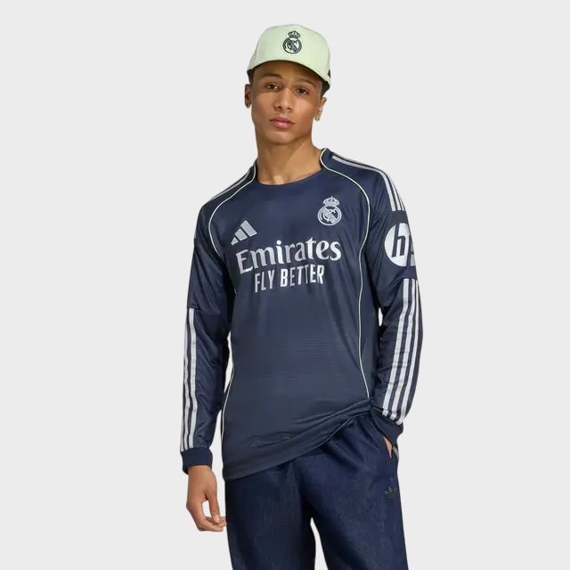 Camisa Real Madrid II Manga Longa 25/26 Torcedor Adidas - Azul Marinho