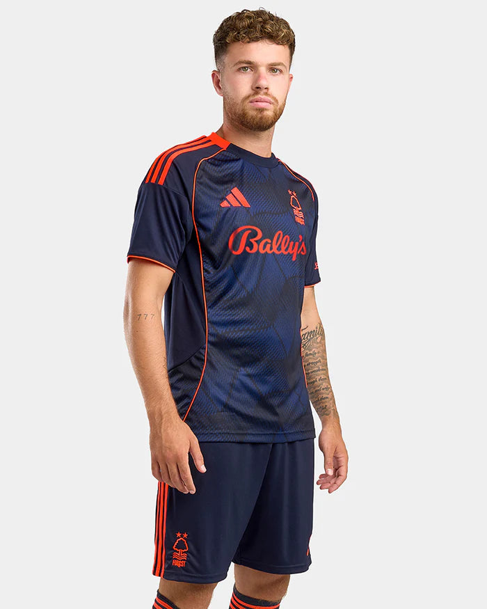 Camisa Nottingham Forest III 25/26 Adidas Torcedor Masculina - Azul e Laranja