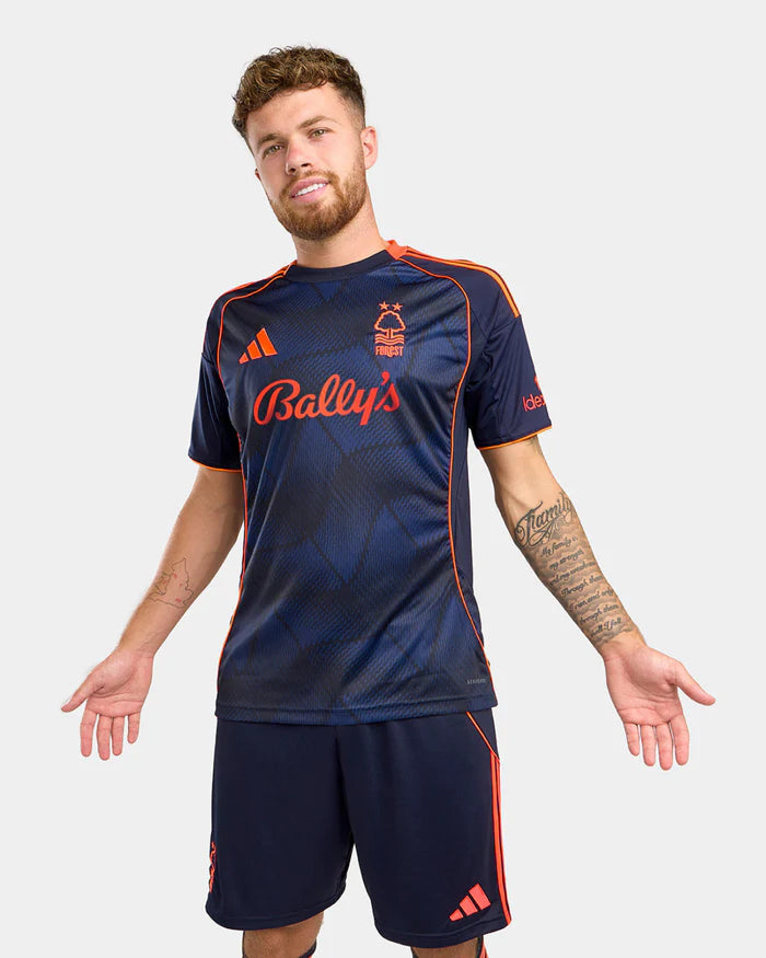 Camisa Nottingham Forest III 25/26 Adidas Torcedor Masculina - Azul e Laranja