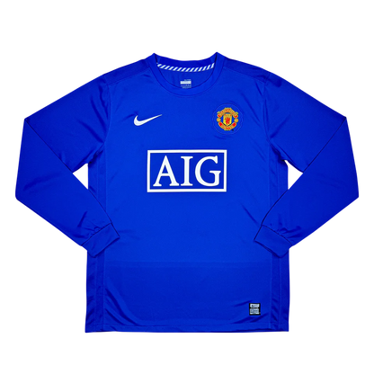 Camisa Manchester United III 2008/2009 Manga Longa - Retrô - Azul
