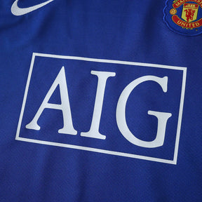 Camisa Manchester United III 2008/2009 Manga Longa - Retrô - Azul