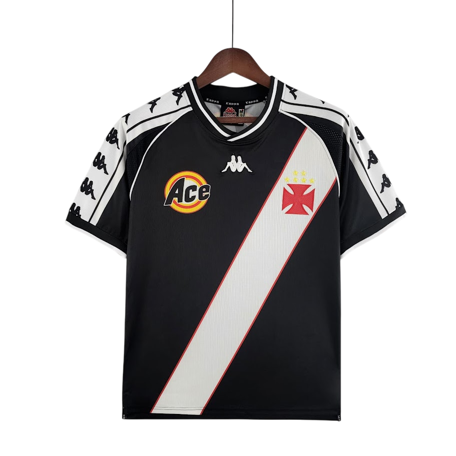 Camisa Vasco I 2000 Retrô - Preta e Branca