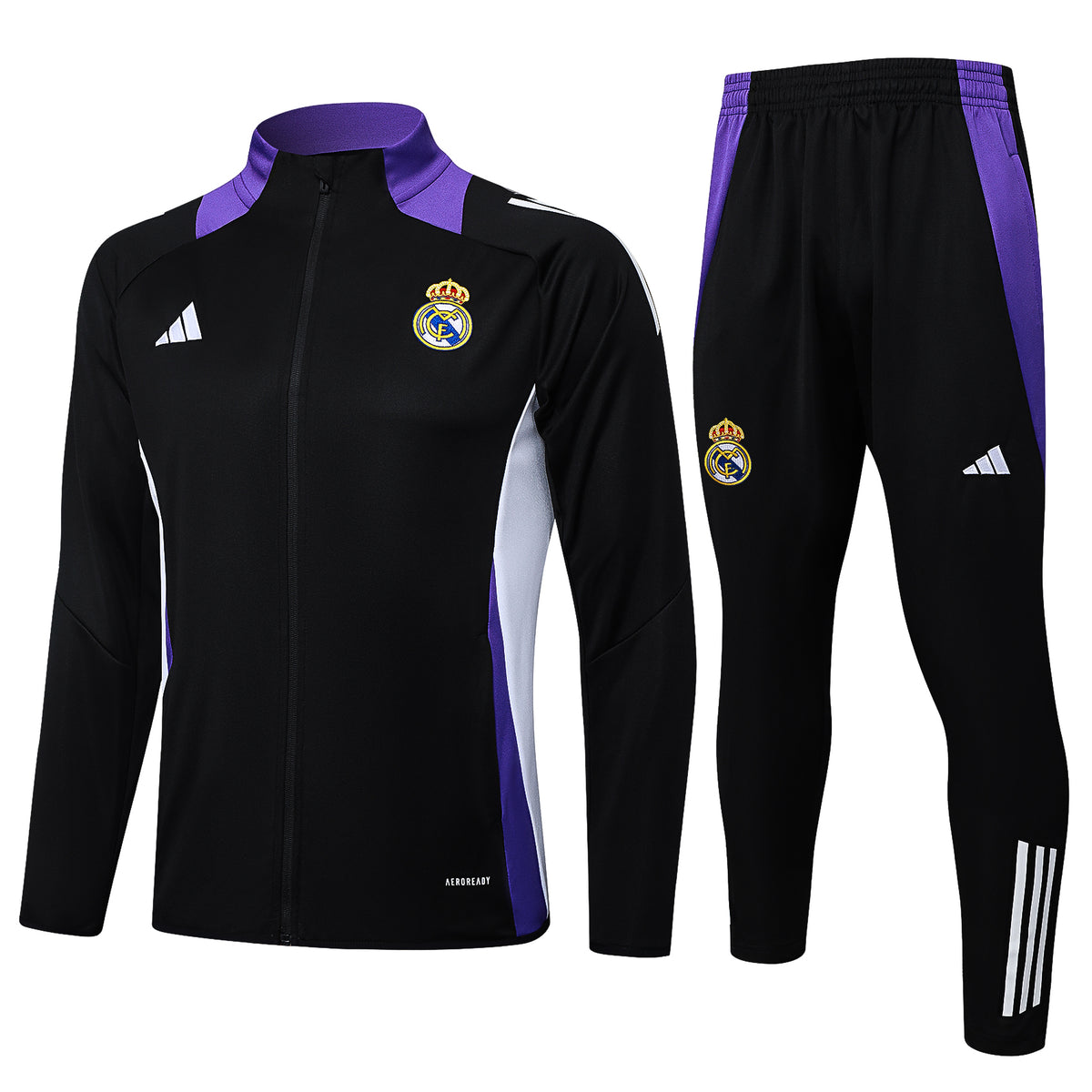 Conjunto Agasalho Treino Real Madrid 24/25 - Preto e Roxo