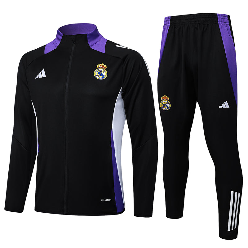Conjunto Agasalho Treino Real Madrid 24/25 - Preto e Roxo