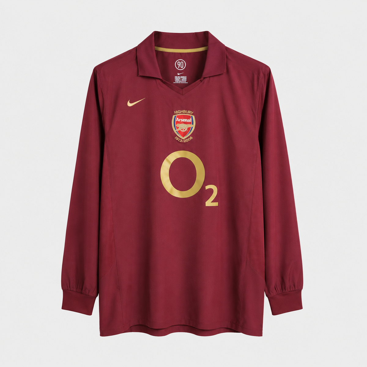 Camisa Arsenal I 2005/2006 Manga Longa - Retrô - Vinho