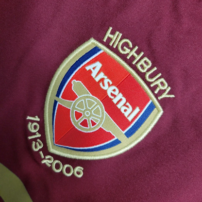 Camisa Arsenal I 2005/2006 Manga Longa - Retrô - Vinho