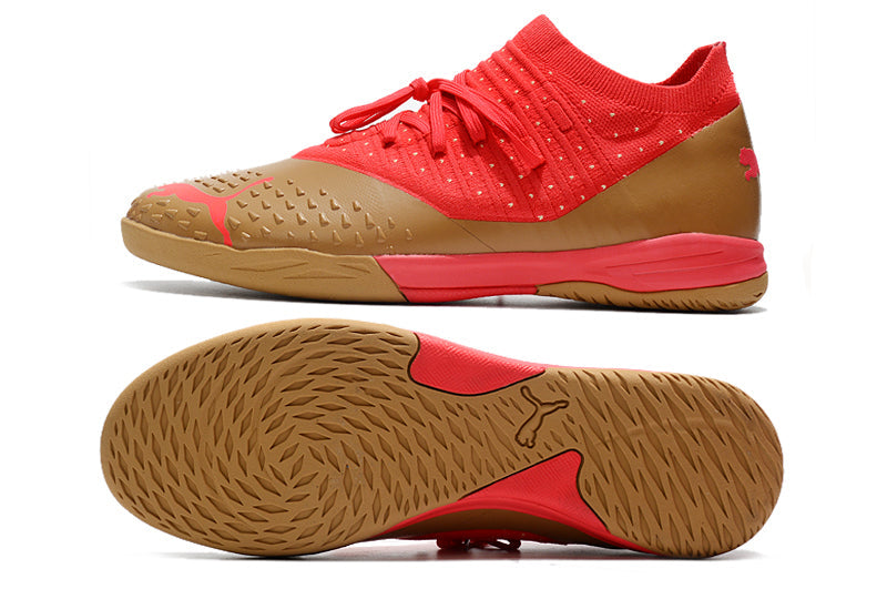 Chuteira Futsal Puma Future Z 1.3 IC Dourada e Laranja "Neymar Dream Chaser"