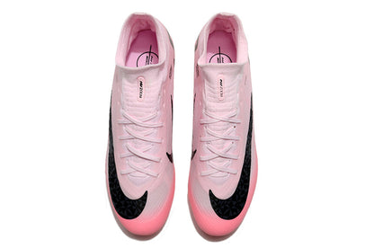 Chuteira Campo Nike Air Zoom Mercurial Vapor 15 Elite FG Rosa e Preto "Mad Brilliance Pack" Cano Alto
