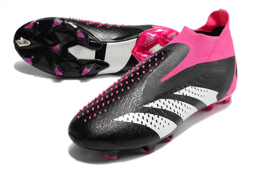 Chuteira Campo Adidas Predator Accuracy+ FG Rosa e Preto "Own You Football Pack"