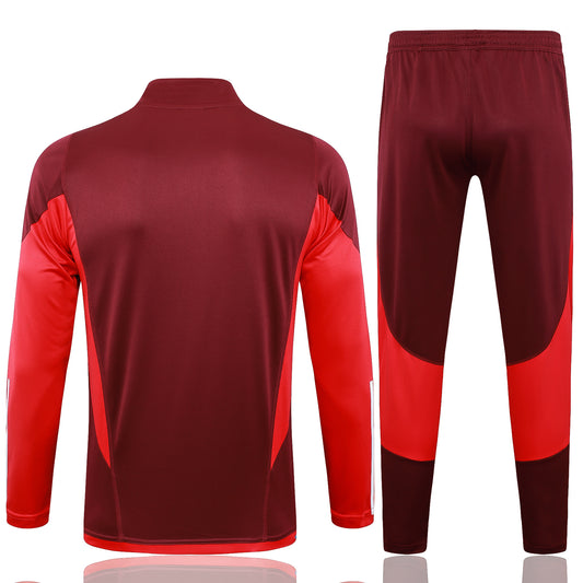 Conjunto Agasalho Treino Internacional 24/25 - Vermelho Escuro