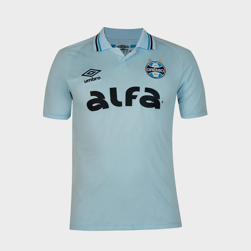 Camisa Grêmio II 25/26 - Azul Celeste + Patrocínios