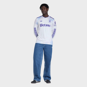 Camisa Aston Villa III Manga Longa 25/26 Adidas Torcedor Masculina - Branca