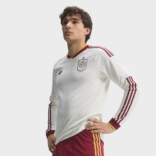 Camisa Espanha II Manga Longa 26/27 - Torcedor Adidas Masculina - Off White