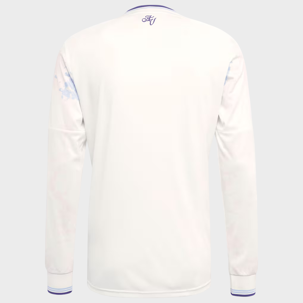 Camisa Aston Villa III Manga Longa 25/26 Adidas Torcedor Masculina - Branca