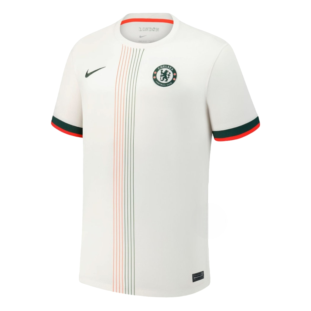 Camisa Chelsea II 25/26 Nike Torcedor Masculina - Branca e Laranja