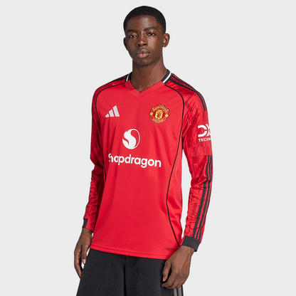 Camisa Manchester United I Manga Longa 25/26 - Torcedor Adidas Masculina - Vermelha