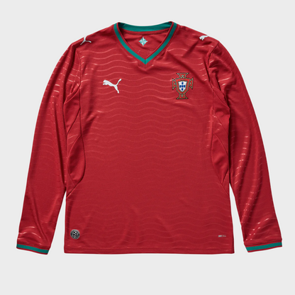 Camisa Portugal I Manga Longa 26/27 - Torcedor Puma Masculina - Vermelha