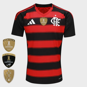 Camisa Flamengo I 25/26 - Torcedor Adidas Masculina - Vermelha e Preta