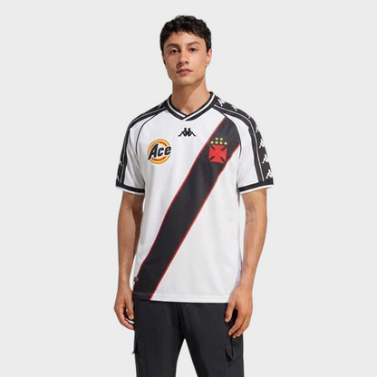Camisa Vasco II 2000 Retrô - Branca e Preta