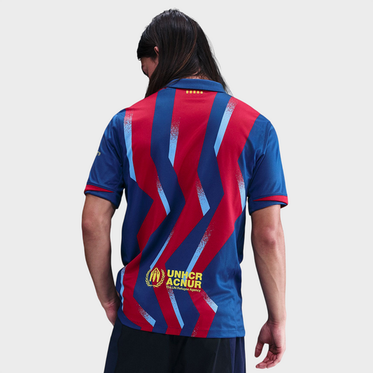 Camisa Barcelona IV 25/26 - Torcedor Nike Masculina - Azul e Grená